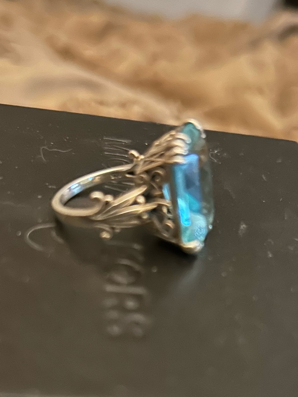 Sterling silver aquamarine ring